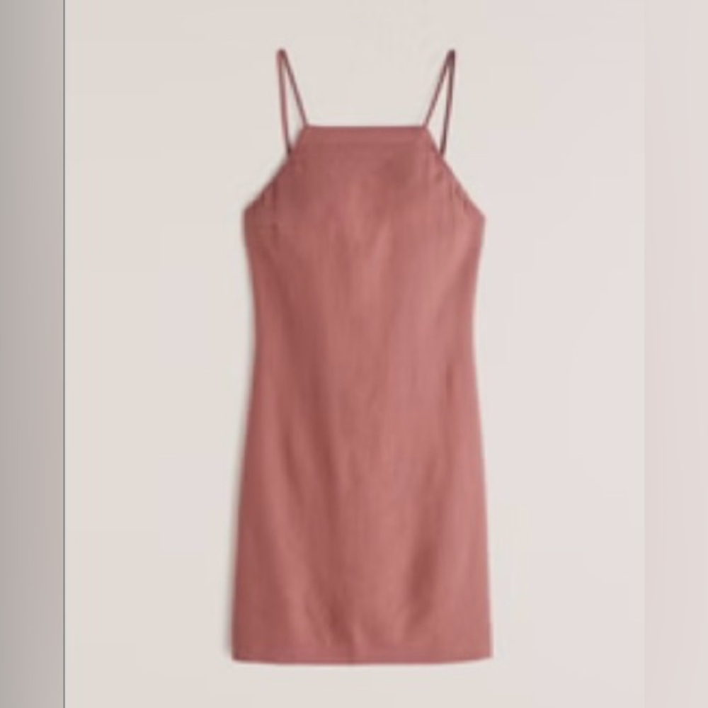 Abercrombie Open Back Slip Mini Dress in Coral - XXSP